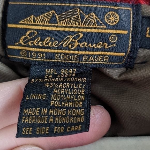 VINTAGE Eddie Bauer Mohair Blend Fair Isle Cardigan L eclectic Grandpa core - Picture 3 of 12